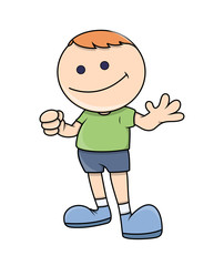 Happy Cartoon Boy Expressions
