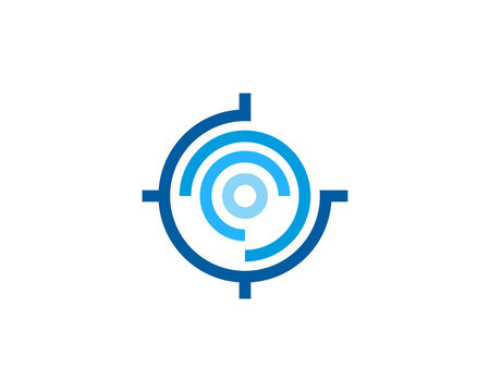 Digital Target Icon Logo Design Element