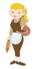 Cartoon Female Maid Character baked cookies 