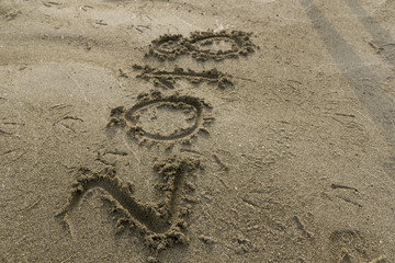 happy new year 2018 on beach