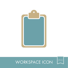 Clipboard outline icon. Workspace sign
