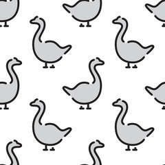 Seamless pattern with bird goose. Vector kids pattern which can be used for printing, textiles and children clothing.