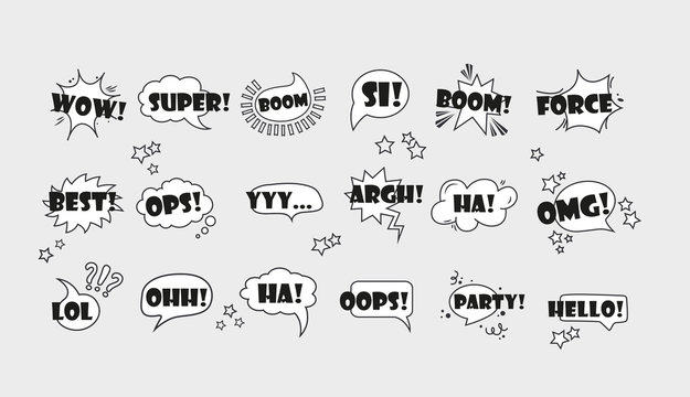 Comic speech bubbles set  vol.1