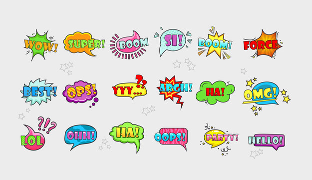 Comic speech bubbles set  vol.2