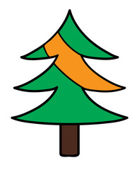 Retro clip-art Shape of Christmas Tree Vector