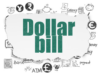 Banking concept: Dollar Bill on Torn Paper background