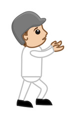 Baseball Player Ready to Catch the Ball