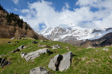 Fototapeta na wymiar Spring view of the Pyrenees mountains