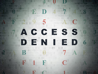 Security concept: Access Denied on Digital Data Paper background