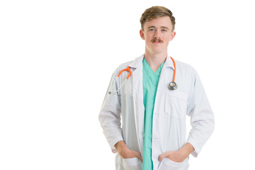 portrait medical doctor on white background