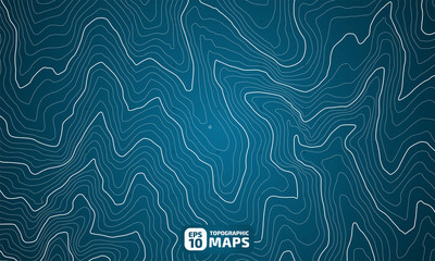 The stylized height of the topographic contour in lines and contours. The concept of a conditional geography scheme and the terrain path. Vector illustration.