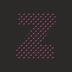 Z vector dotted alphabet letter isolated on black background