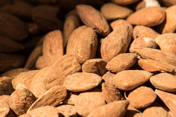 close up picture of almonds
