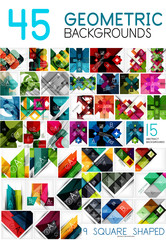 Mega collection of geometric abstract background templates - line, square, rectangle and arrow pattern design elements
