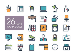 Workspace outline icon. Workspace sign