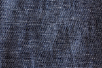 Blue Crumpled Jeans Texture. 
