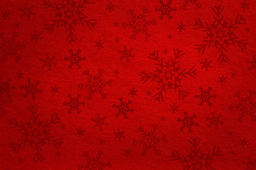 Red Christmas background with snowflakes.