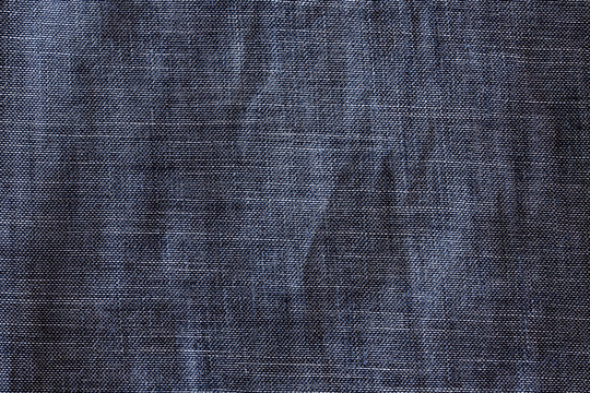Blue Crumpled Jeans Texture. 