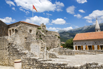 View of the old town of Budva in Montenegro.nBudva was founded 2500 years ago, is one of the most...