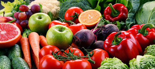 Assorted raw organic vegetables