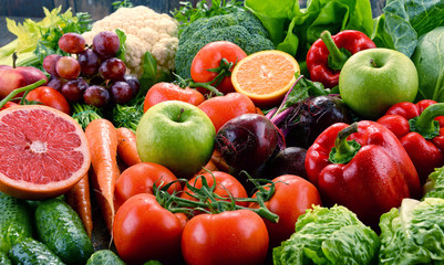 Assorted raw organic vegetables