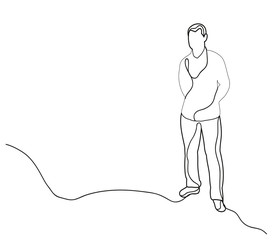 vector, male sketch, outlines