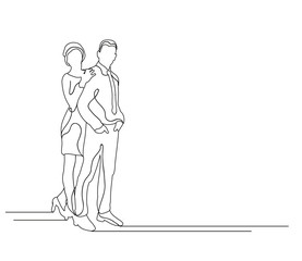 vector, guy and girl love sketch, outlines, lines