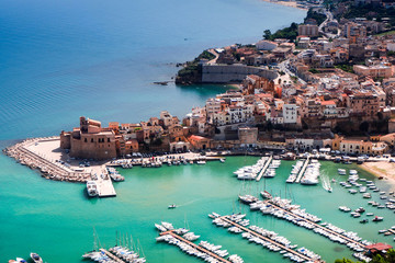 The amazing city and harbour of Castellammare del golfo, Sicily viewed from the top