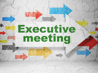 Finance concept: arrow with Executive Meeting on grunge wall background