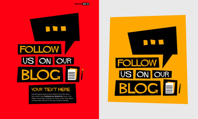 Follow Us On Our Blog (Flat Style Vector Illustration Post Design)