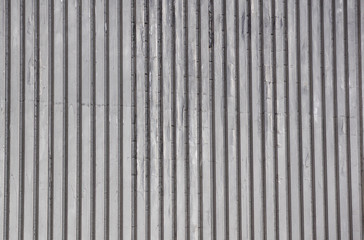 Urban background, white ruined industrial brick wall with copy space