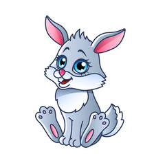 Obraz na płótnie Canvas Cartoon rabbit isolated vector illustration