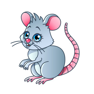 Cartoon mouse isolated vector illustration