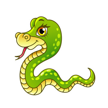 Cartoon snake isolated vector illustration