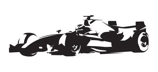 Fototapeten Formula race car, abstract vector silhouette © michalsanca