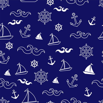 Beautiful marine seamless vector pattern