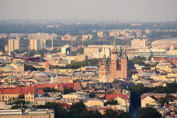 Fototapeta na wymiar Miasto Kraków, panorama widziana z Kopca Kościuszki