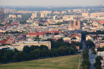 Naklejka premium Miasto Kraków, panorama widziana z Kopca Kościuszki