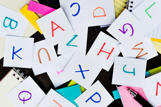 English; Learning Language with Handwritten Alphabet Character Cards