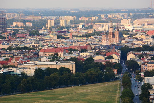 Fototapeta Miasto Kraków, panorama widziana z Kopca Kościuszki