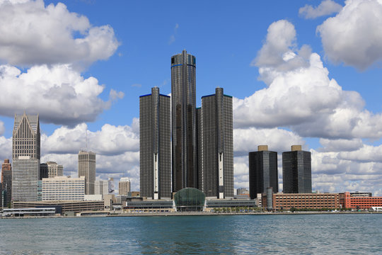 Detroit Skyline across the Detroit River
