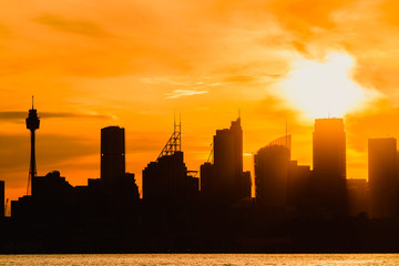 Sydney city skyline silhouette