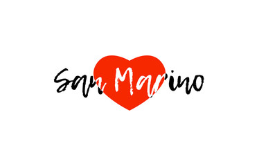 European capital city san marino love heart text logo design