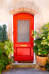 wooden door in an italian village