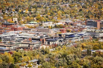 Fototapeten Luftbild von Boulder City im Herbst, Colorado, USA. © MaciejBledowski