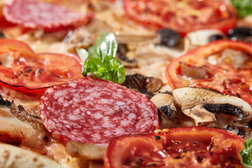 delicious onion and meat pizza texture