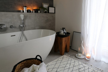 Modern bathroom / Interior design in Scandinavian spirit 