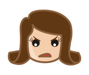 Fototapeta premium Irritated Cartoon Girl Face
