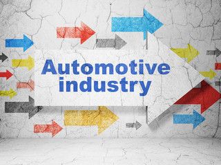 Industry concept: arrow with Automotive Industry on grunge wall background