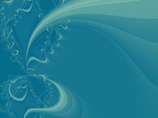 Elegant teal modern abstract fractal art. Fancy background illustration with decorative swirling structures. Creative graphic template. Free style. For layouts, designs, leaflets, advertising, skins